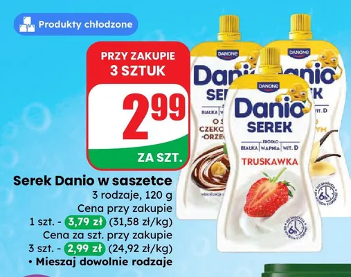 Serek w saszetce różne rodzaje promocja w Dino