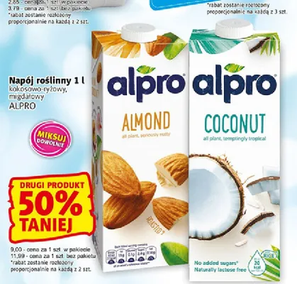 Napój roślinny kokosowo-ryżowy, migdałowy Almond, Coconut promocja w Prim Market