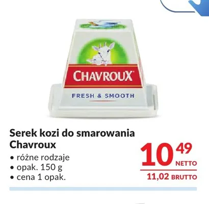 Serek kozi do smarowania Chavroux promocja w Makro