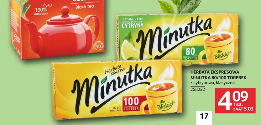 Herbata ekspresowa Minutka cytrynowa promocja w Selgros