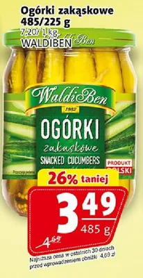 Ogórki zakąskowe Waldiben promocja w Prim Market