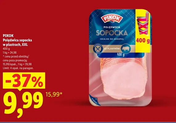 Polędwica sopocka w plastrach XXL Pikok promocja w Lidl