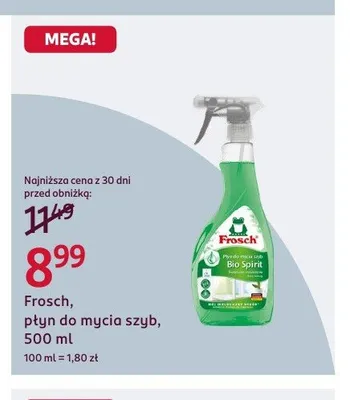 Płyn do mycia szyb Frosch Bio Spirit promocja w Rossmann