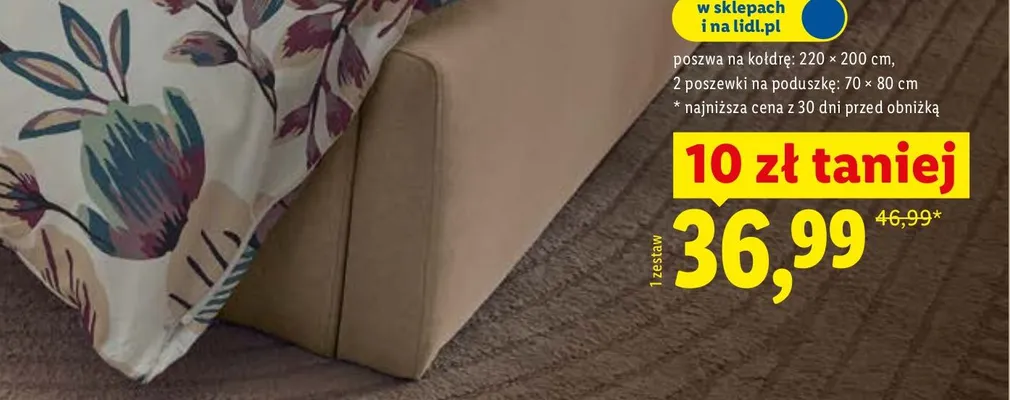 Pościel z mikrowłókna satynowego 220x200 cm + 2x 70x80 cm promocja w Lidl