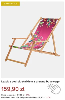 Leżak z podłokietnikiem z drewna bukowego promocja w Medicine