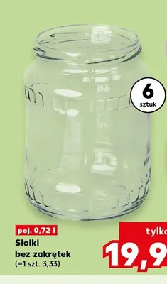 Słoiki bez zakrętek 0,72 l promocja w Kaufland