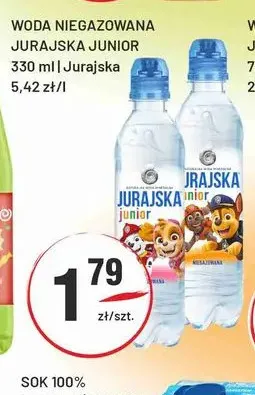 Woda niegazowana Jurajska Junior promocja w Sedal