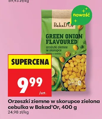 Orzeszki ziemne w skorupce zielona cebulka BakaD'Or promocja w Biedronka