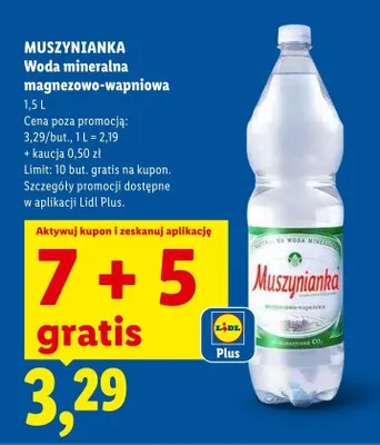 Woda mineralna magnezowo-wapniowa Muszynianka promocja w Lidl