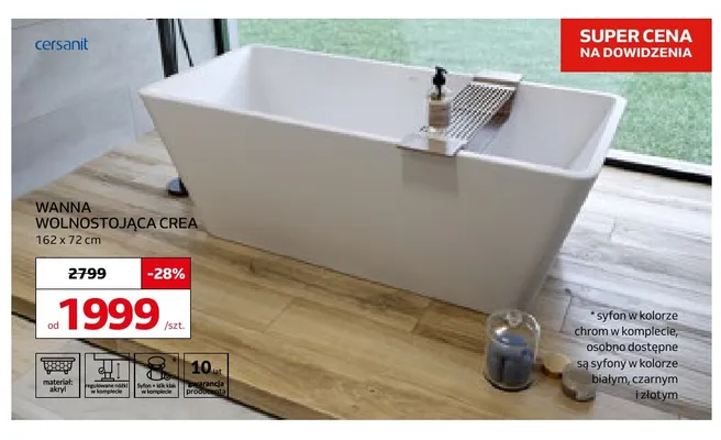 Wanna wolnostojąca Cersanit Crea promocja w Komfort