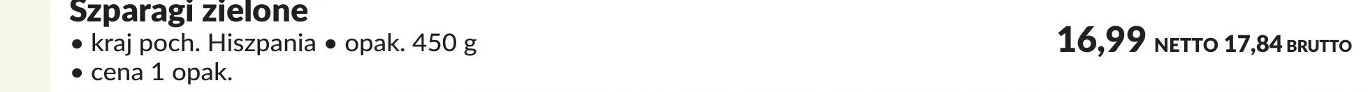 Szparagi zielone promocja w Makro