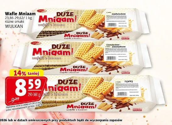 Wafle z kremem czekoladowym Mniaam! promocja w Prim Market