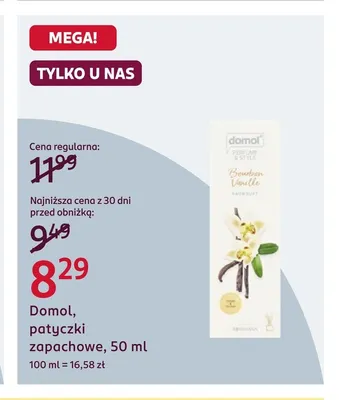 Patyczki zapachowe Domol promocja w Rossmann