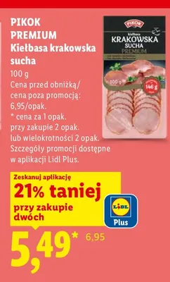 Kiełbasa krakowska sucha promocja w Lidl