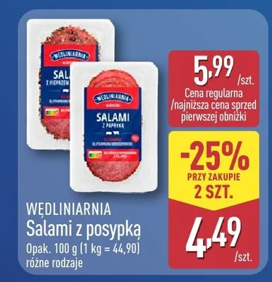 Salami z posypką Wędliniarnia promocja w Aldi