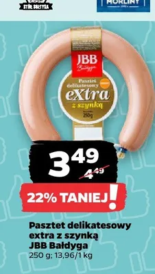 Pasztet delikatesowy extra z szynką JBB Bałdyga promocja w Netto