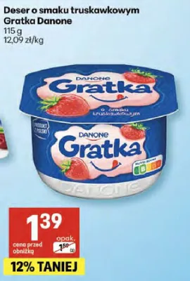 Deser o smaku truskawkowym Gratka promocja w Delikatesy Centrum