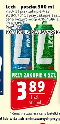 Piwo bezalkoholowe Lech Free promocja w Prim Market
