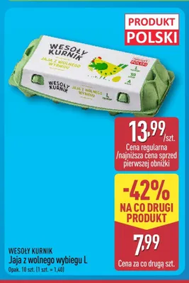 Jaja z wolnego wybiegu L 10-pak Wesoły Kurnik promocja w Aldi