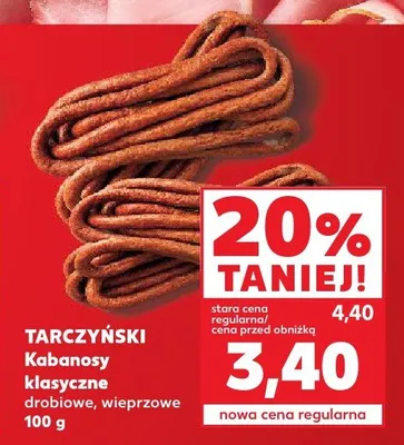 Kabanosy drobiowo- wieprzowe Tarczyński promocja w Kaufland