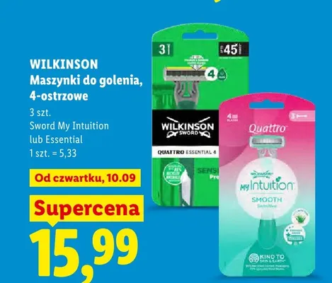Maszynki do golenia 4-ostrzowe Wilkinson Sword My Intuition 3-pak promocja w Lidl