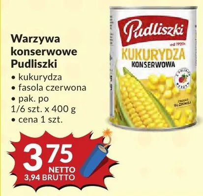 Warzywa konserwowe Pudliszki kukurydza/fasola czerwona promocja w Makro