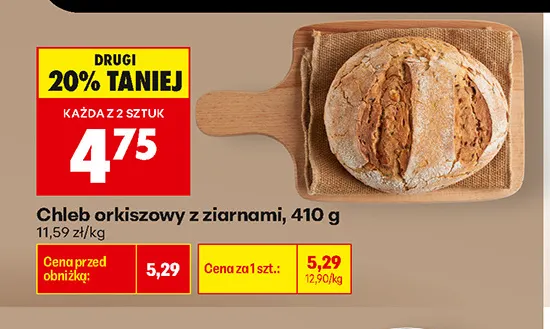 Chleb orkiszowy z ziarnami promocja w Biedronka