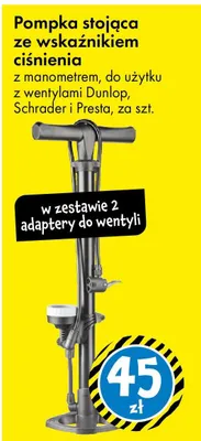 Pompka stojąca ze wskaźnikiem ciśnienia promocja w Tedi