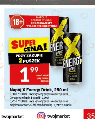 Napój energetyczny X Energy Drink promocja w Twój Market