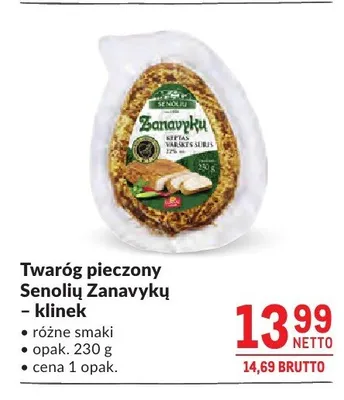 Twaróg pieczony Senolių Zanavykų klinek promocja w Makro