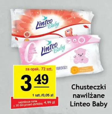 Chusteczki nawilżane Linteo Baby promocja w Gram Market