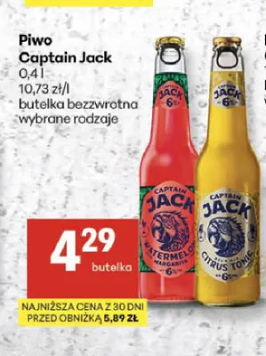 Piwo Captain Jack Citrus Tonic promocja w Delikatesy Centrum