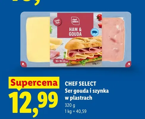 Ser gouda i szynka w plastrach Chef Select promocja w Lidl
