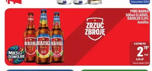 Piwo bezalkoholowe Warka Radler promocja w Tomi Markt