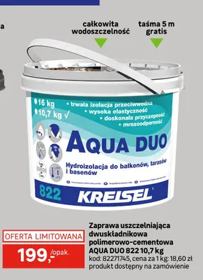 Zaprawa uszczelniająca dwuskładnikowa polimerowo-cementowa Kreisel Aqua Duo promocja w Leroy Merlin