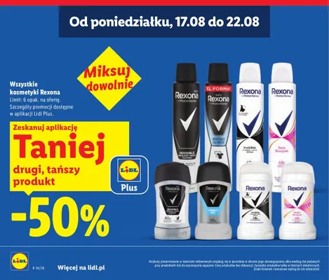 Dezodorant w kulce damski Rexona Invisible promocja w Lidl