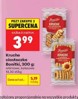 Kruche ciasteczka Bonitki wiśniowe promocja w Biedronka