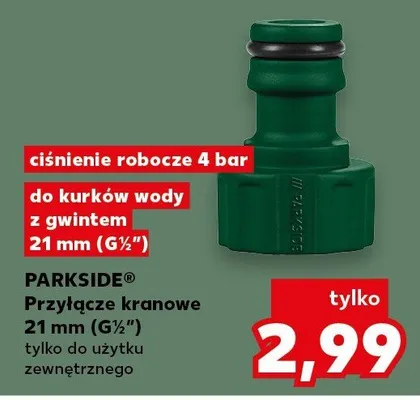 Przyłącze kranowe 21 mm (G½")  promocja w Kaufland