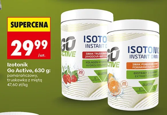 Izotonik Instant Drink jagodowy 630 g promocja w Biedronka