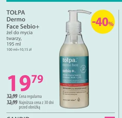 Dermo Face Sebio+ żel do mycia twarzy Tołpa promocja w Hebe