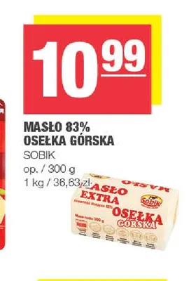 Masło osełka górska Sobik 83% promocja w SPAR