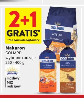 Makaron wstęgi pappardelle jajeczne Goliard promocja w Intermarche