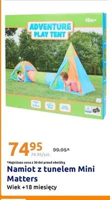 Namiot z tunelem Adventure Play Tent Mini promocja w Action