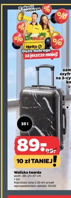 Walizka twarda 38x21x57 cm promocja w Netto