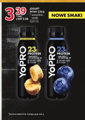 Jogurt pitny YoPro o smaku jagodowym promocja w Selgros