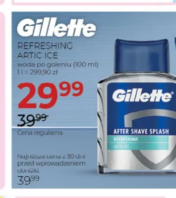 Woda po goleniu Refreshing Artic Ice Gillette promocja w Drogerie Jawa