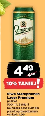 Piwo Staropramen Lager Premium promocja w Netto