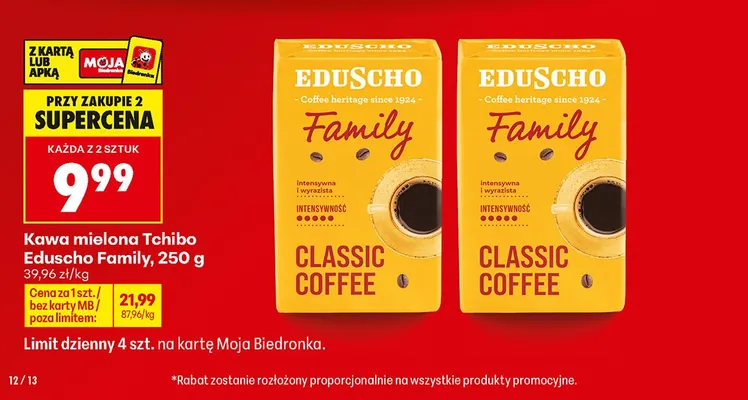 Kawa mielona Tchibo Eduscho Family promocja w Biedronka