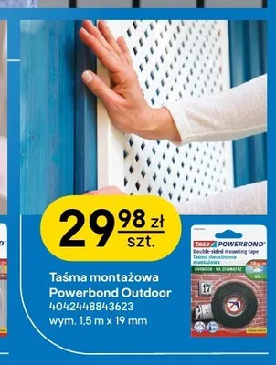 Taśma montażowa Tesa Powerbond Outdoor 1,5 m x 19 mm promocja w Castorama
