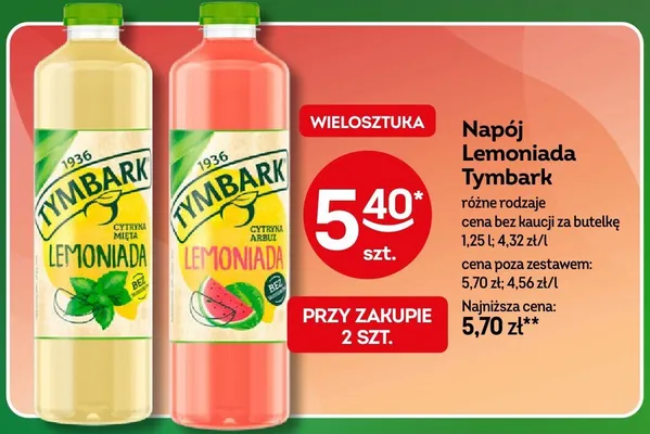 Napój Lemoniada Tymbark Cytryna Mięta promocja w Żabka